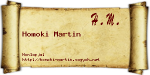 Homoki Martin névjegykártya