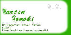 martin homoki business card
